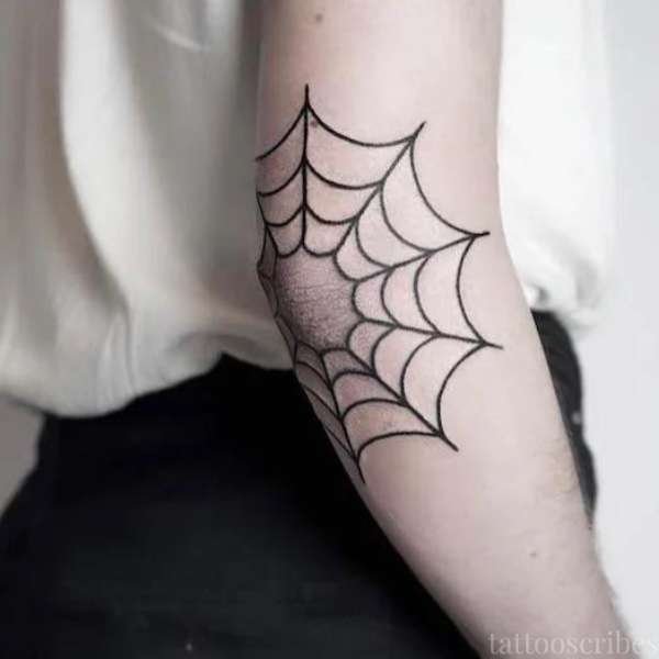 spider web elbow tattoo meaning