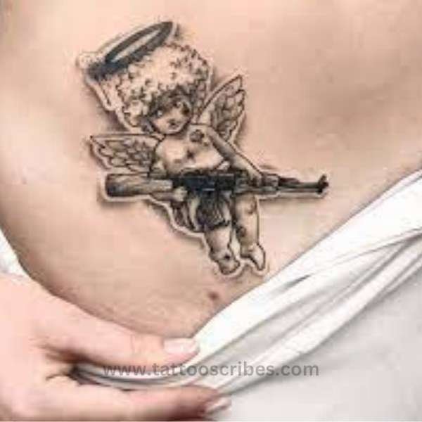 angel with ak 47 tattoo meaning