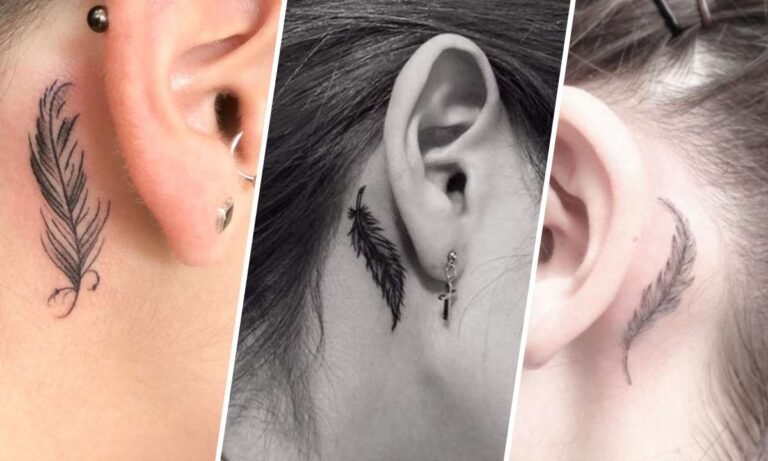 feather tattoo behind the ear meaning