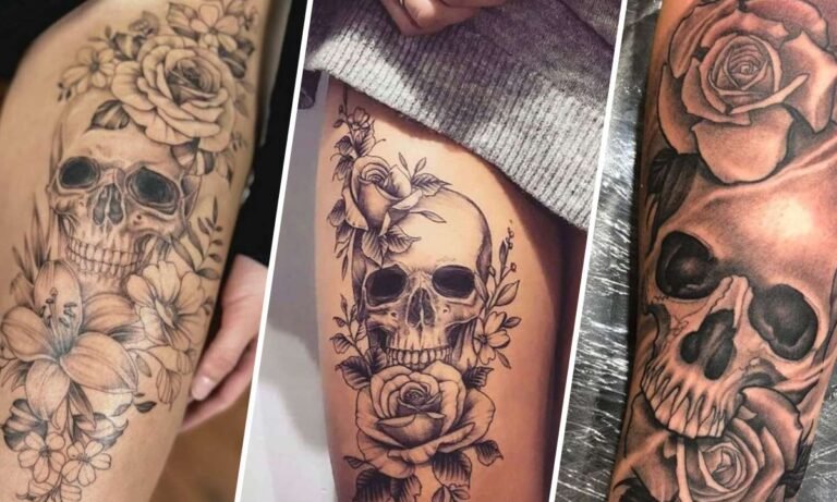 rose with skull tattoo meaning