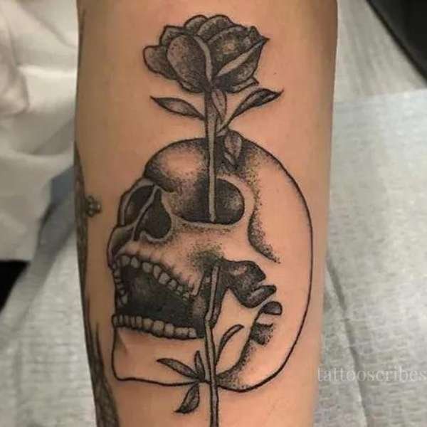 skull and roses tattoo meaning