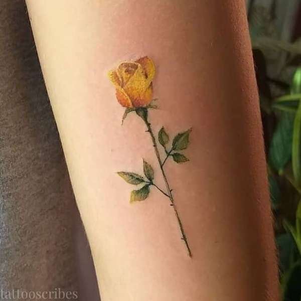 yellow rose tattoo meaning