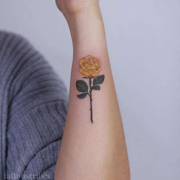 yellow rose tattoo meaning